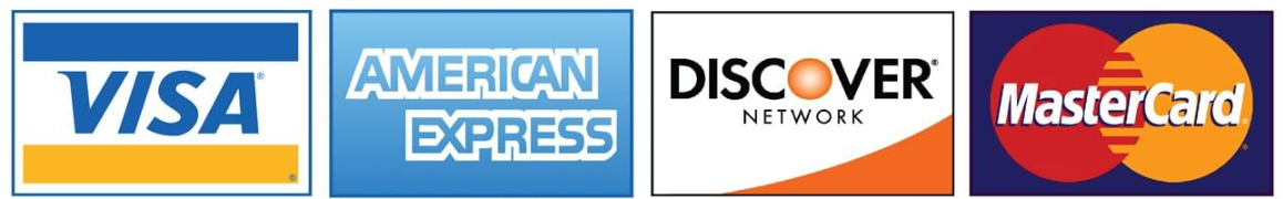 Visa, Mastercard, American Express, Discover